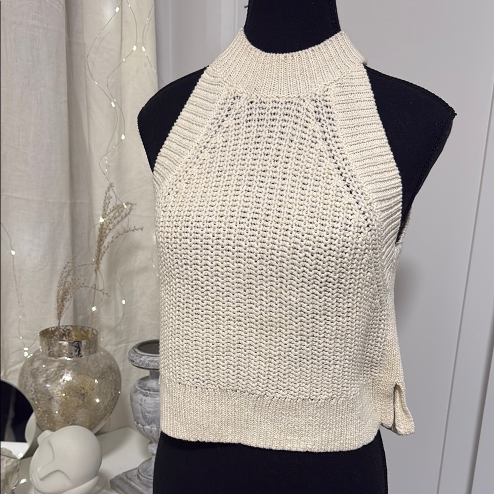 Cream Knit Halter Top